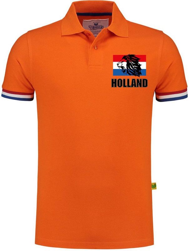 Bellatio Decorations - Poloshirt - Oranje - Katoen - Heren