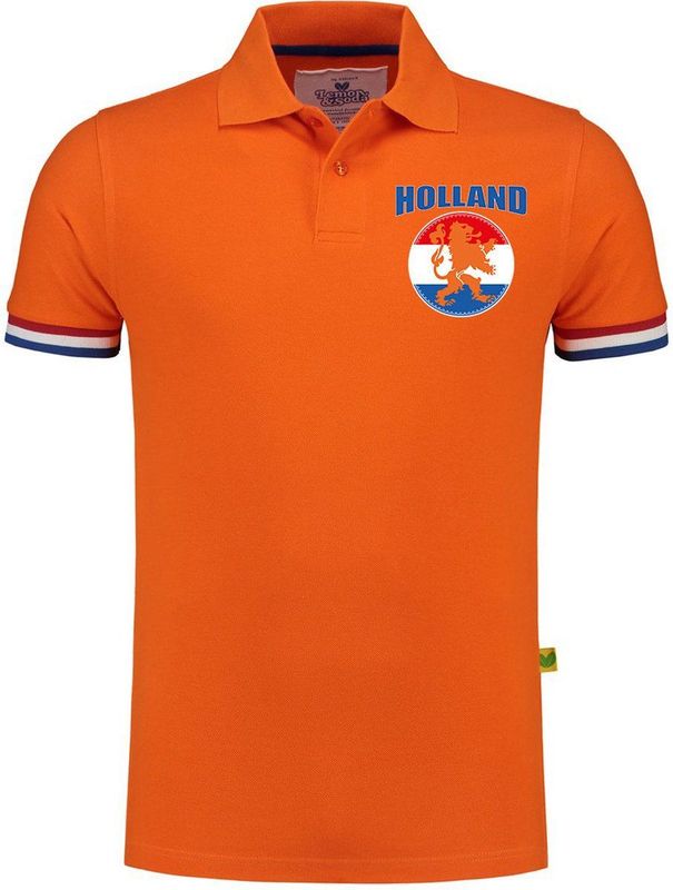 Poloshirt - Oranje - 100% Katoen - Holland Print