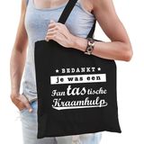 Fantastische kraamhulp cadeau tas zwart voor dames - kado tas / bedankt cadeau kraamverzorgster