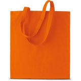 Basic katoenen schoudertasje in het oranje 38 x 42 cm met lange hengsels - Boodschappentassen - Goodie bags