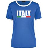 Bellatio - Italy Supporter - T-shirt - Blauw/Wit - Katoen
