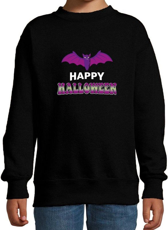 Bellatio - Halloween Vleermuis - Verkleed Sweater - Zwart - Voor Kinderen