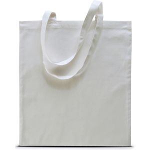 30x stuks basic katoenen schoudertasje in het wit 38 x 42 cm met lange hengsels - Boodschappentassen - Goodie bags