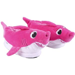 Kinder pantoffels/sloffen Baby Shark roze - Haaien dieren pantoffels voor kinderen