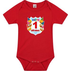 Bellatio Decorations - Romper - Rood - 100% Katoen - Happy Birthday
