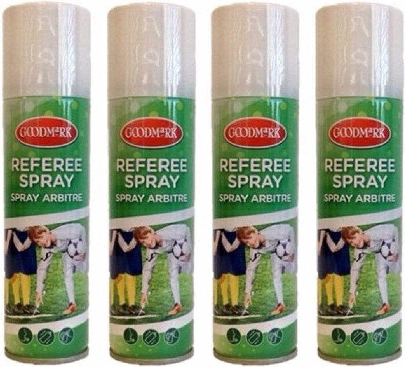 4x spuitbussen voetbal scheidsrechters spray 150 ml