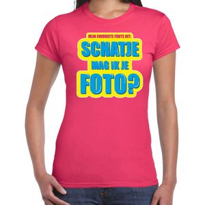 Bellatio Decorations - Foute Party T-shirt - Fuchsia Roze - Dames