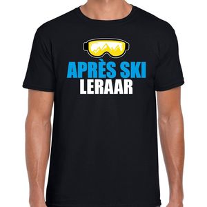 Apres Ski T-shirt - Zwart - Katoen - Bedrukking Apres Ski Leraar