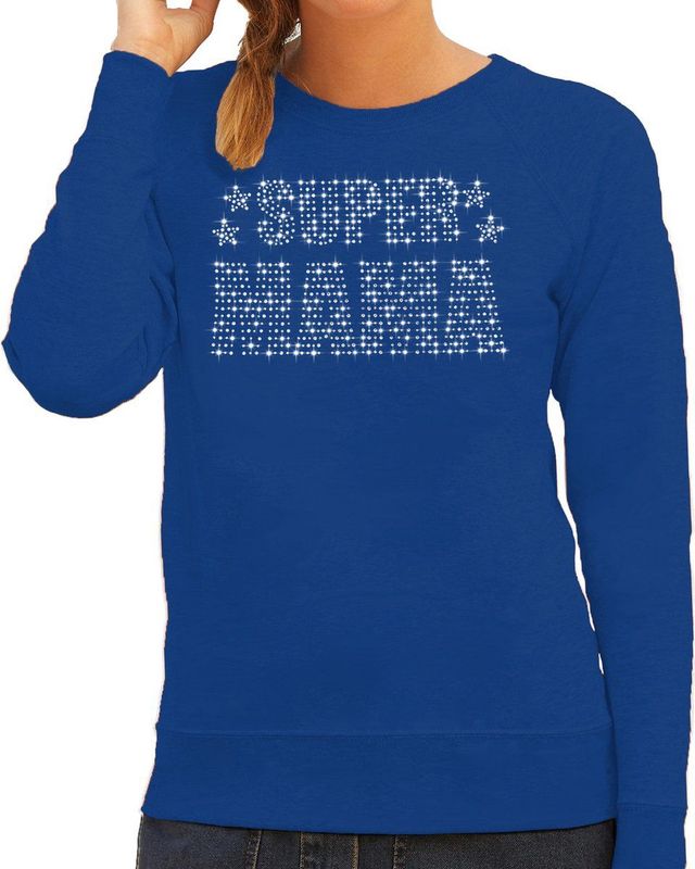 Bellatio Decorations - Moederdag Sweater - Blauw - Katoen