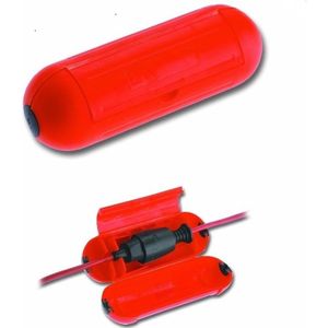 3x Stekkersafe / veiligheidsboxen / bescherming voor stekkerverbindingen - kunststof rood - IP44 - 21 x 6,5 x 7 cm
