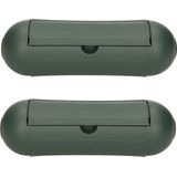 Veiligheid - Stekkersafe - Groen - 2x - Stekker Beschermdoos - 21 x 7 x 7 cm - Polypropyleen