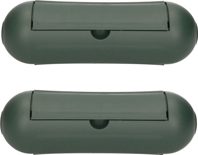 Veiligheid - Stekkersafe - Groen - 2x - Stekker Beschermdoos - 21 x 7 x 7 cm - Polypropyleen
