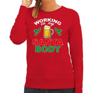 Bellatio Decorations - Kerstsweater - Rood - Dames - Santa Body Foute Kersttrui