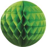 Kerstversiering set van 6x papieren kerstballen 10 cm groen goudgeel en rood - Kerst decoratie bollen/ballen