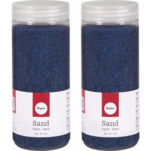 4x pakjes blauwe decoratie zandkorrels fijn - Decoratief object