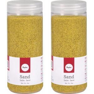 4x pakjes fijn decoratie zand geel 475 ml - Decoratief object