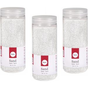 6x pakjes fijn decoratie zand wit 475 ml - Decoratief object