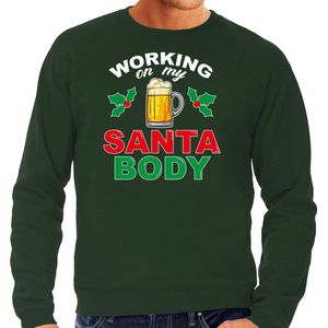 Santa body foute Kersttrui - groen - heren - Kerstsweaters / Kerst outfit XXL