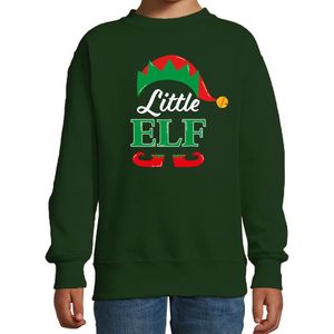 Bellatio Decorations - Kerstsweater - Groen - Kinderen - Little elf