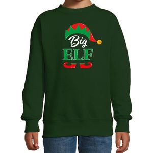 Bellatio Decorations - Kerstsweater - Groen - Kinderen - Big elf