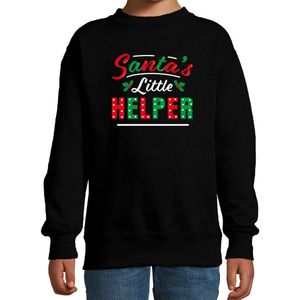 Bellatio Decorations - Kerstsweater - Zwart - Kinderen - Santas little helper