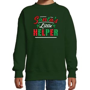 Santas Little Helper - Kerstsweater - Groen - Kinderen