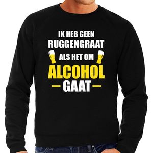 Apres ski sweater Geen ruggengraat zwart  heren - Wintersport foute party trui - Feesttruien