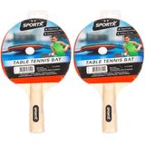 Set van 2x stuks tafeltennis Ping Pong batjes 2 sterren kwaliteit - Pingpong bat voor recreatieve spelers