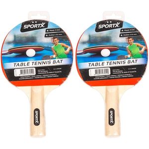 Set van 2x stuks tafeltennis Ping Pong batjes 2 sterren kwaliteit - Pingpong bat voor recreatieve spelers