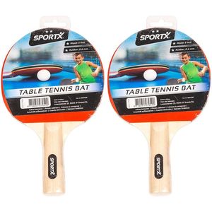 Set van 2x stuks tafeltennis Ping Pong batjes 2 sterren kwaliteit