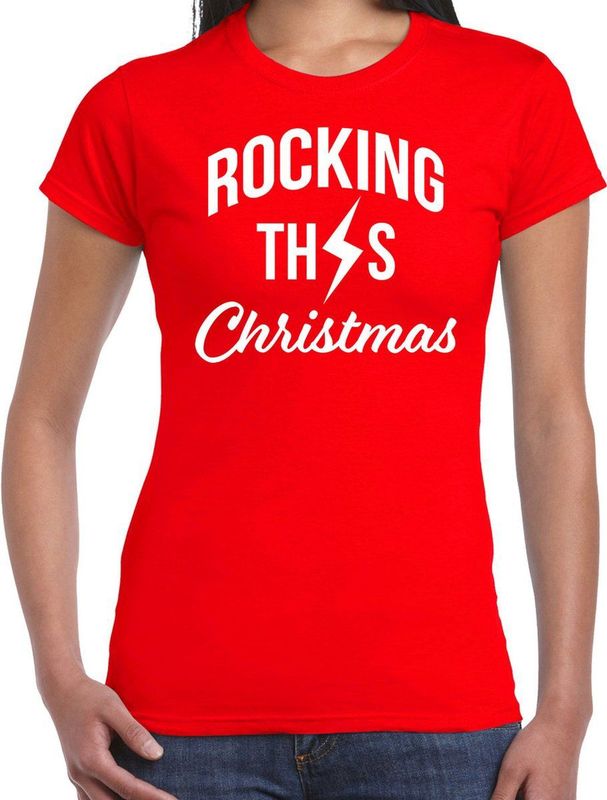 Rocking this Christmas Kerst t-shirt - rood - dames - Kerstkleding Kerst outfit