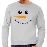 Bellatio Decorations - Kerstsweater - Lichtgrijs - Sneeuwpop - Heren