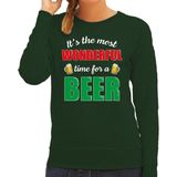Bellatio Decorations - Foute Kersttrui - Groen - Dames - Kerst Sweater