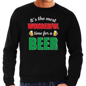 Wonderful beer foute Kerst bier sweater/ kersttrui - zwart - heren - Kerst sweaters / Kerst outfit S