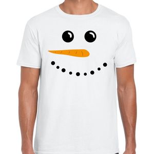 Sneeuwpop fout t-shirt - wit - heren - Kerstshirts Kerst outfit
