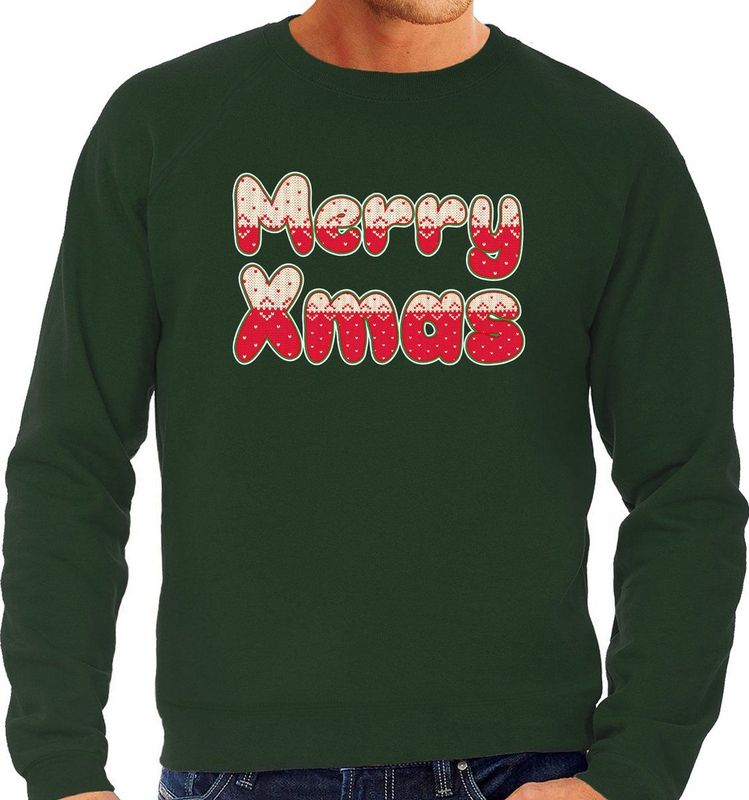 Bellatio Decorations - Foute Sweater - Groen - Katoen