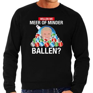 Wilders Meer of minder ballen foute Kerst trui - zwart - heren - Kerst sweater / Kerst outfit S