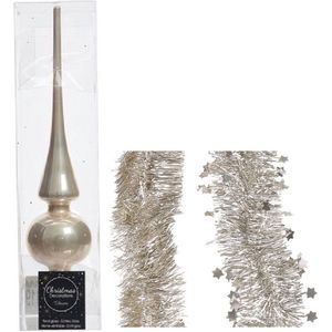 Inge Glazen kerstballen | Mooie glazen kerstballen | 30 kegels in blik | kerstboomversiering kerstboomversiering kerstballen (champagne | mat crème