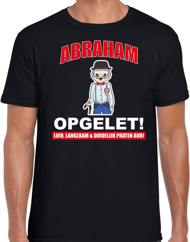 Verjaardag cadeau t-shirt - Abraham - opgelet 50 jaar zwart voor heren