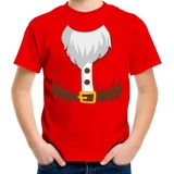 Kerstkostuum Kerstman verkleed t-shirt - rood - kinderen - Kerstkostuum Kerst outfit 116 134