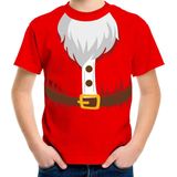 Kerstkostuum Kerstman verkleed t-shirt - rood - kinderen - Kerstkostuum Kerst outfit 116 134