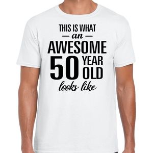 Awesome year - geweldige jaar cadeau t-shirt wit heren - Verjaardag cadeau