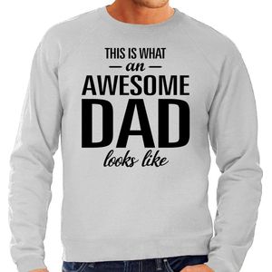 This is what an awesome dad looks like cadeau sweater grijs - heren - Vaderdag / cadeau trui