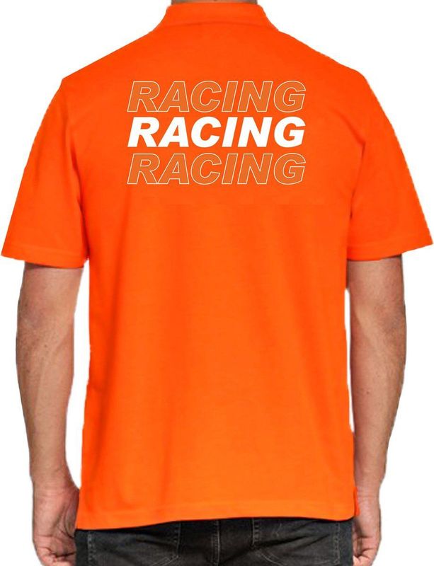 Racing supporter race fan polo shirt oranje voor heren - race fan race supporter coureur supporter