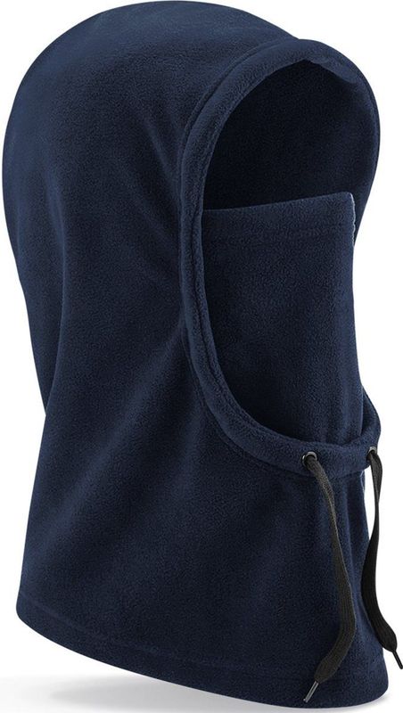 Bivak/balaclava Wintermuts navy blauw 100% fleece gerecycled polyester met windvanger - Volwassenen