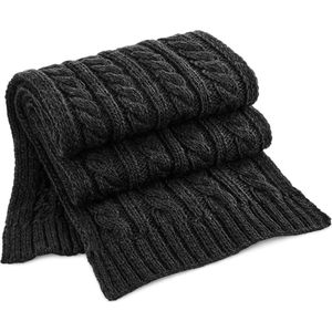 Warme kabel-gebreide winter sjaal zwart voor volwassenen
