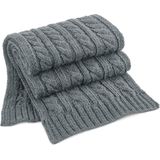 Warme kabel-gebreide winter sjaal in het zilvergrijs - Zee luxe kwaliteit van 100% acryl - Dames/heren/volwassenen