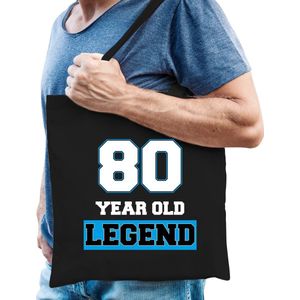 80 year old legend verjaardag cadeau tas zwart - volwassenen - 80e verjaardag kado tas / cadeau tas
