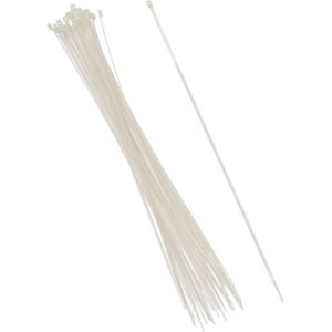 90x stuks Kabelbinders  tie-wraps wit 37 cm - Kabelbinders