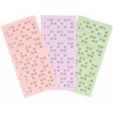 200x Bingokaarten nummers 1-90 inclusief 6x bingo stiften blauw/groen/rood
